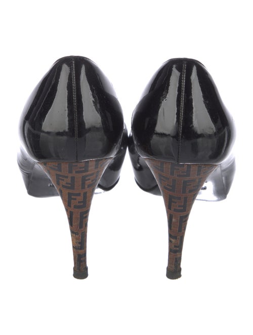 Fendi Zucca FF Logo Patent Leather Pumps