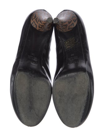 Fendi Zucca FF Logo Patent Leather Pumps