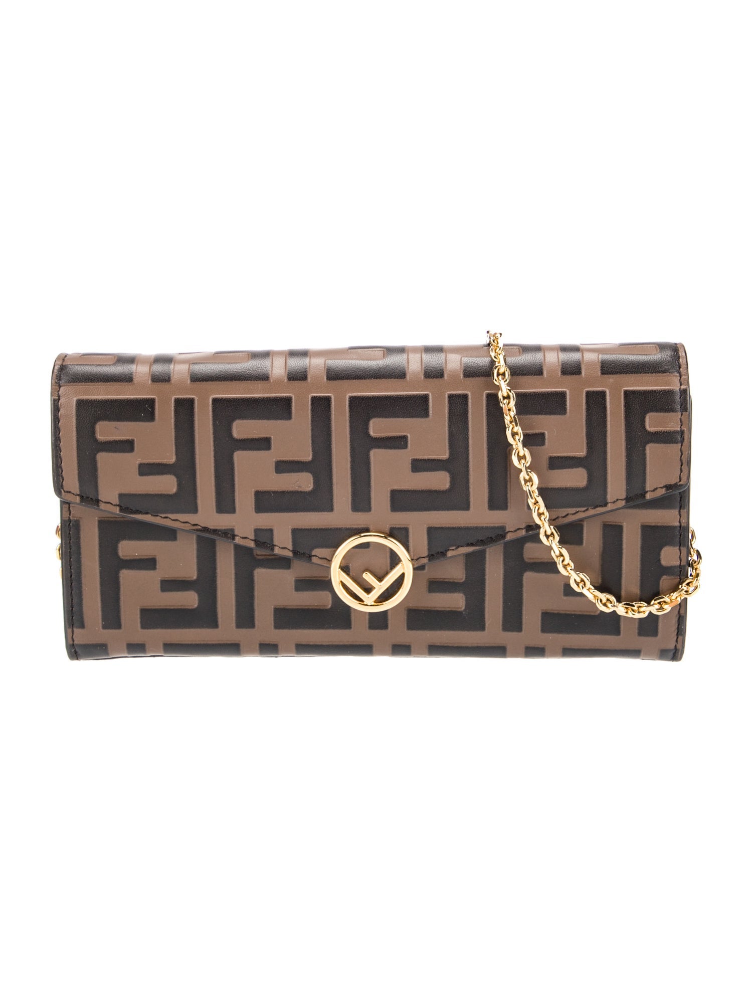 Fendi Zucca FF Continental Envelope Wallet On Chain