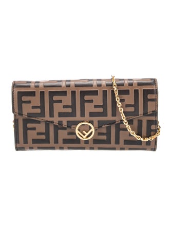 Fendi Zucca FF Continental Envelope Wallet On Chain