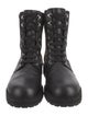 Fendi Zucca FF Logo Leather Combat Boots