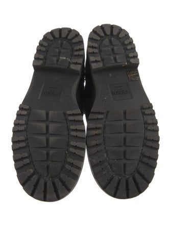 Fendi Zucca FF Logo Leather Combat Boots