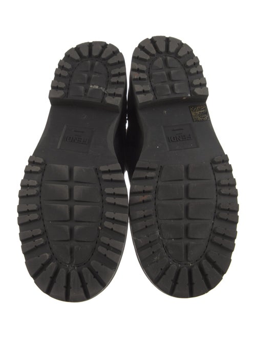 Fendi Zucca FF Logo Leather Combat Boots