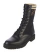 Fendi Zucca FF Logo Leather Combat Boots