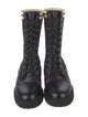 Fendi Zucca FF Logo Leather Combat Boots