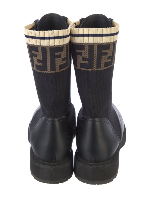 Fendi Zucca FF Logo Leather Combat Boots
