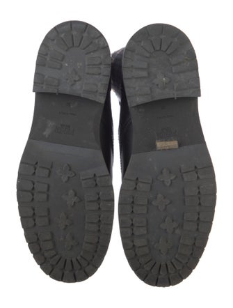 Fendi Zucca FF Logo Leather Combat Boots