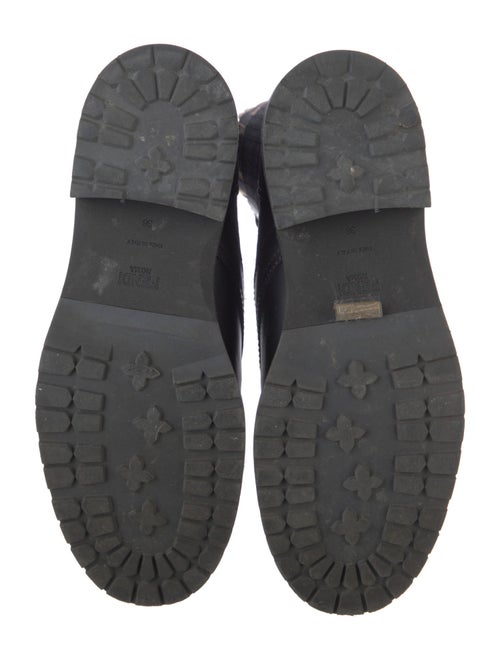 Fendi Zucca FF Logo Leather Combat Boots