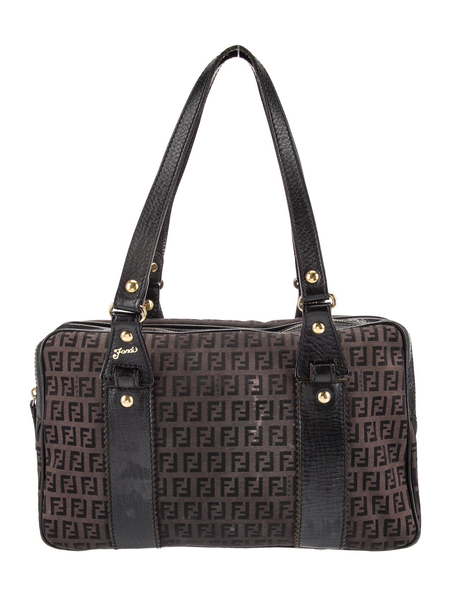 Fendi Zucchino FF Shoulder Bag Vintage