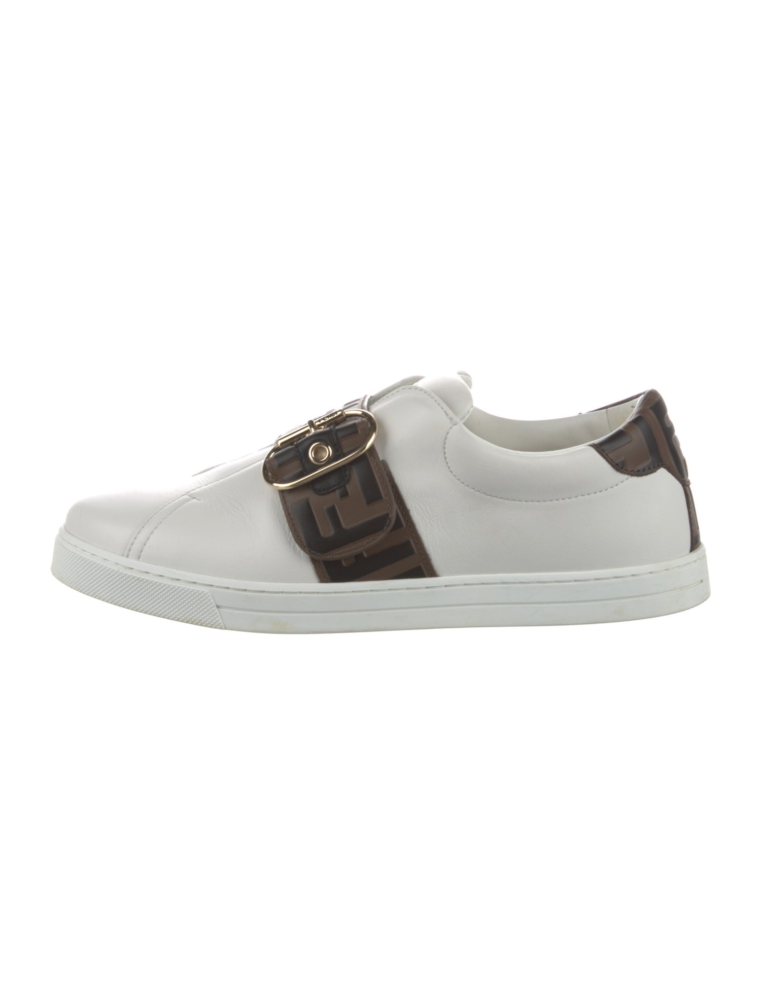Fendi Zucca FF Logo Leather Sneakers