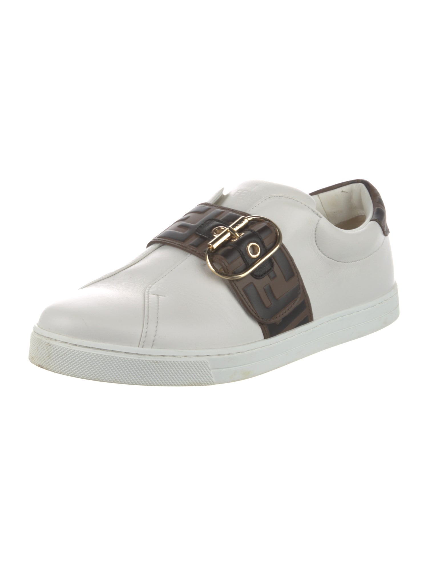 Fendi Zucca FF Logo Leather Sneakers