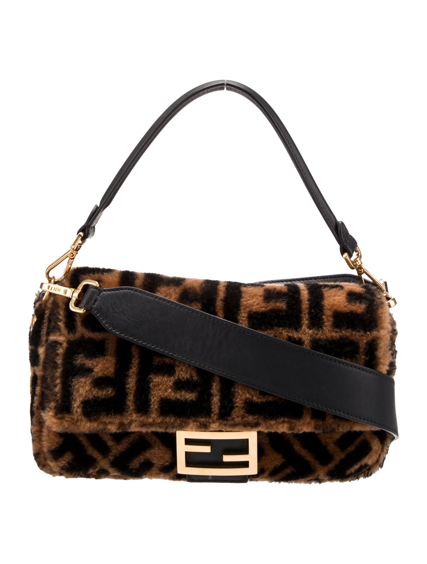 Fendi Embossed FF Baguette Continental Wallet on Chain