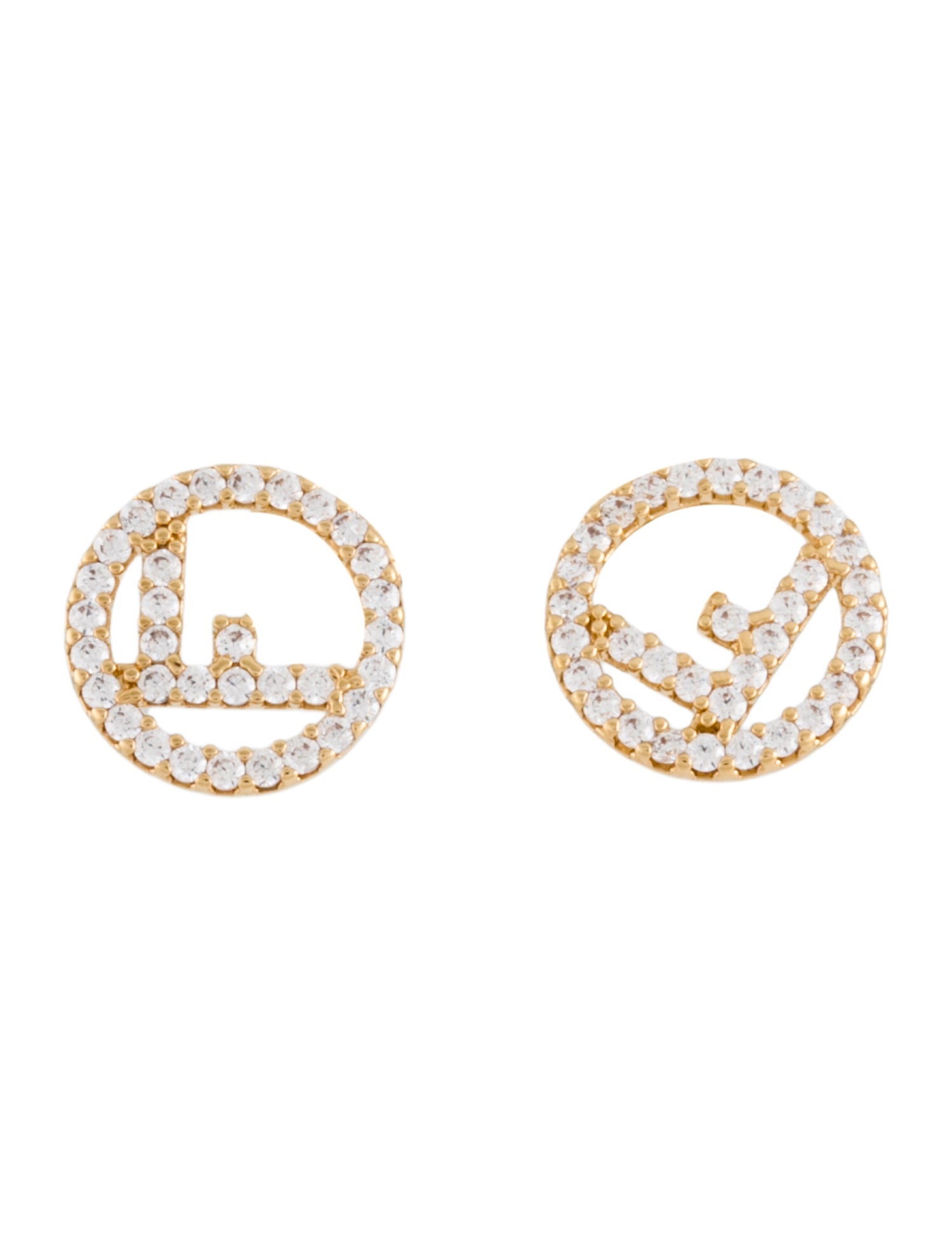 Fendi Crystal F Is For Fendi Stud Earrings
