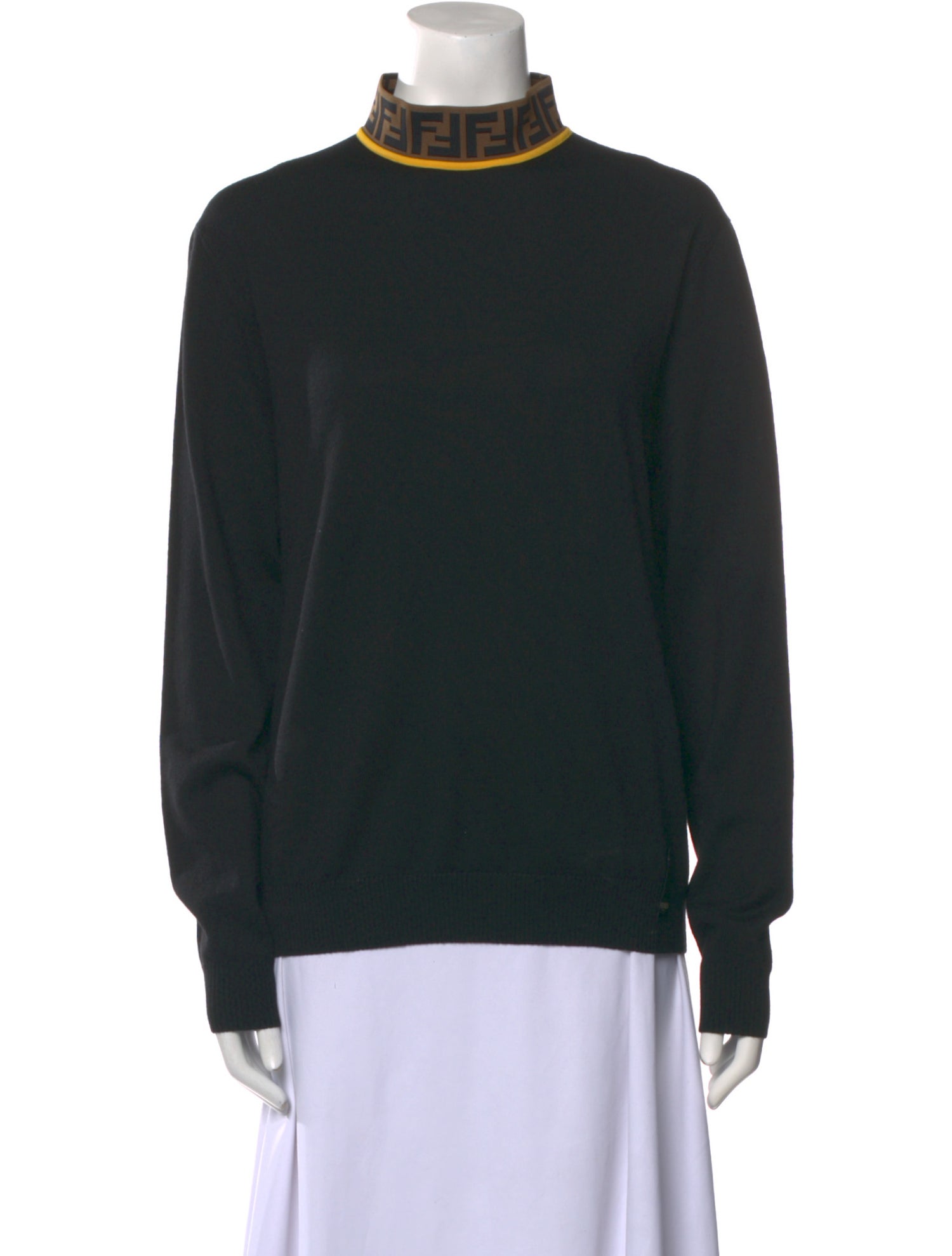Fendi Wool Mock Neck Sweatshirt