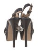 Fendi Leather Chain-Link Accents Slingback Sandals