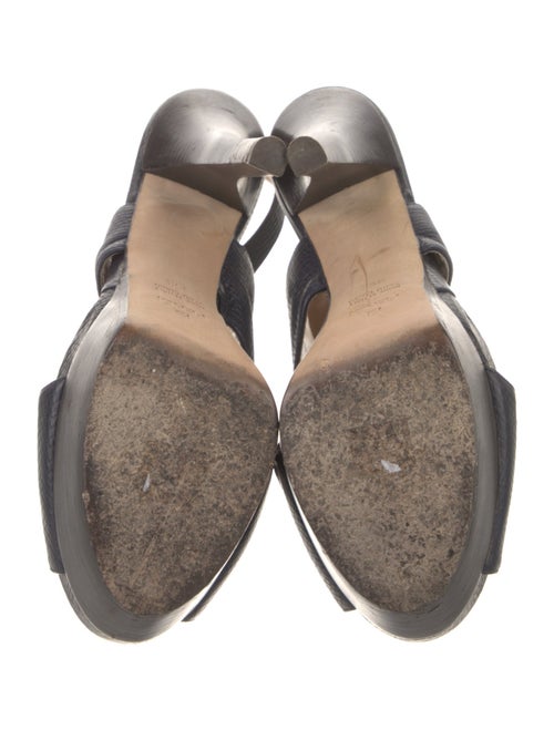 Fendi Leather Chain-Link Accents Slingback Sandals