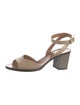 Fendi Leather Plaid Print Sandals