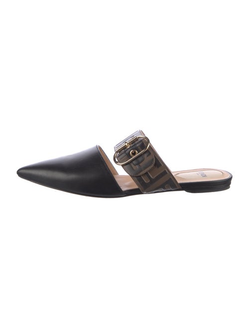 Fendi Zucca FF Logo Leather Mules