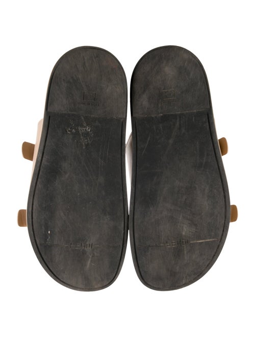 Fendi Zucca FF Logo Leather Slides