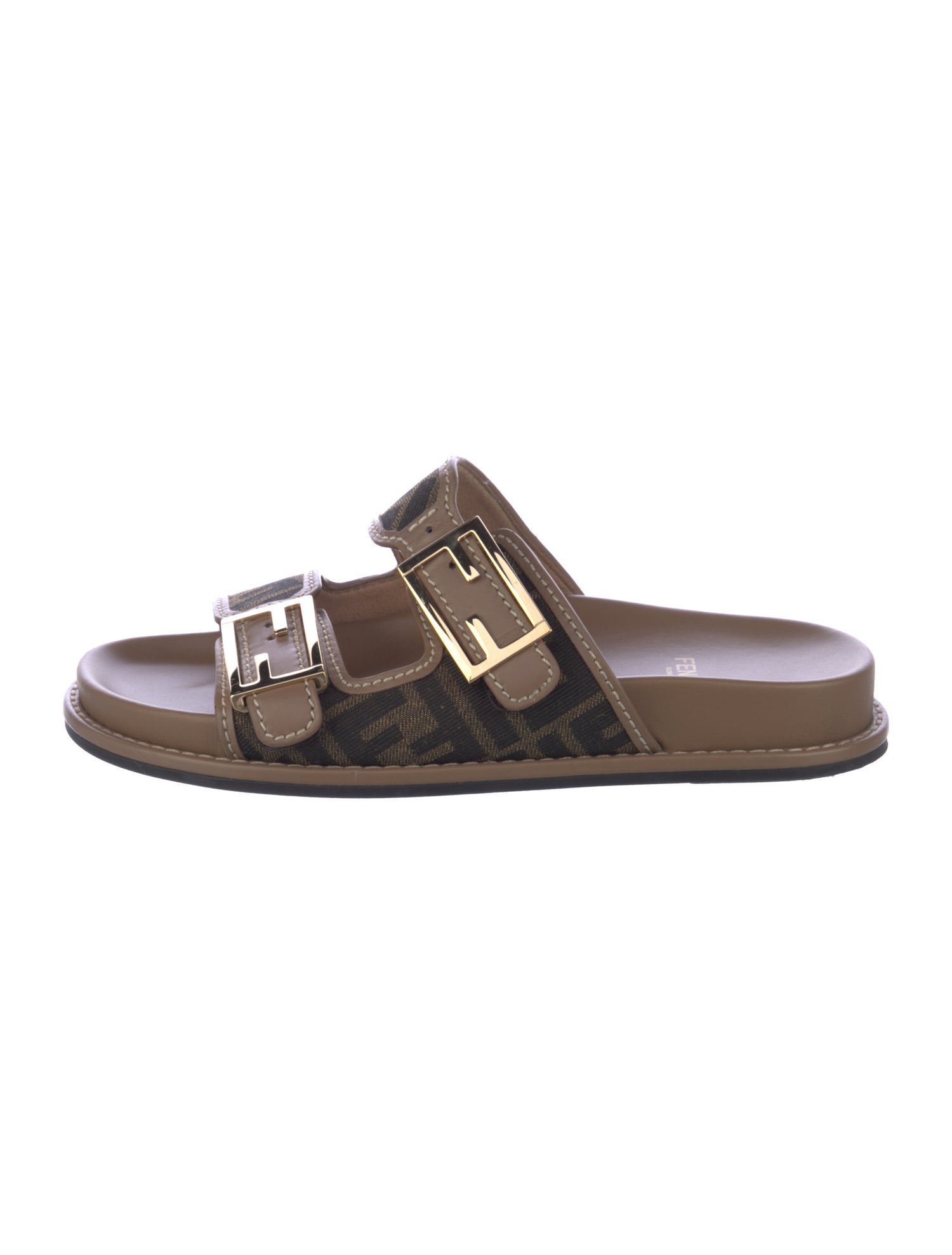 Fendi Zucca FF Logo Canvas Slides