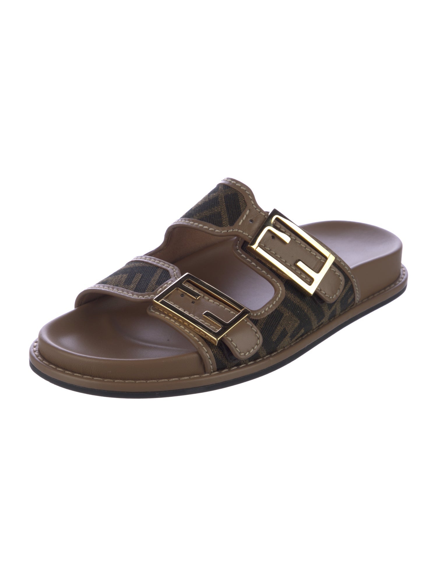Fendi Zucca FF Logo Canvas Slides