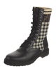 Fendi Zucca FF Logo Leather Combat Boots
