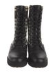 Fendi Zucca FF Logo Leather Combat Boots