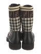 Fendi Zucca FF Logo Leather Combat Boots