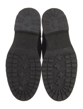 Fendi Zucca FF Logo Leather Combat Boots