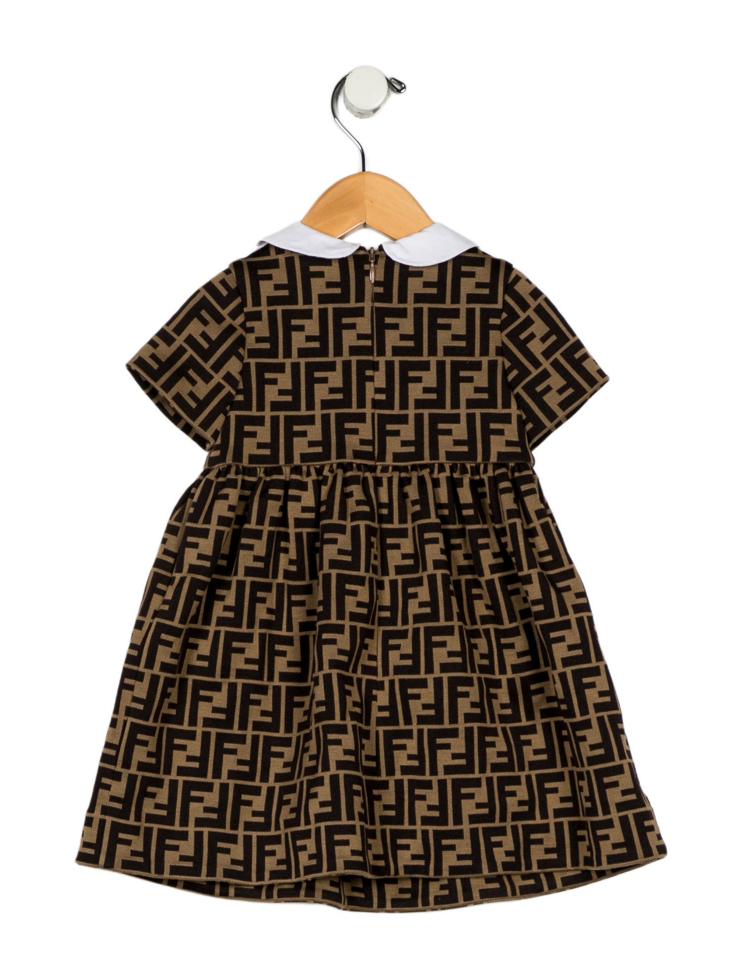 Fendi Infant Girls' Zucca FF Logo Print Short Sleeve Dress