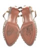 Fendi Zucca FF Logo Leather T-Strap Sandals