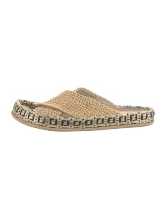 Fendi Zucca FF Logo Raffia Espadrilles