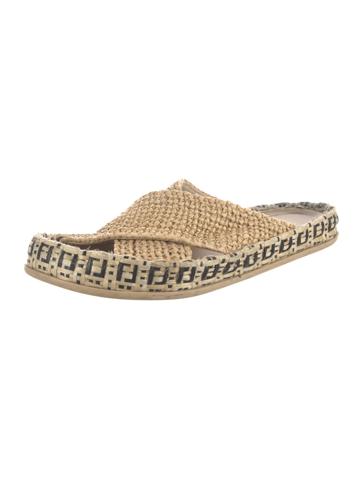 Fendi Zucca FF Logo Raffia Espadrilles