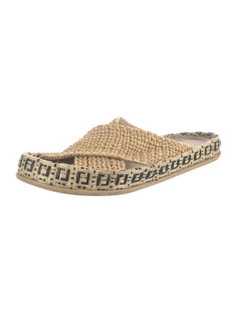 Fendi Zucca FF Logo Raffia Espadrilles
