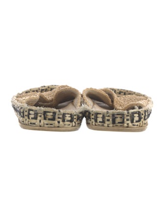 Fendi Zucca FF Logo Raffia Espadrilles