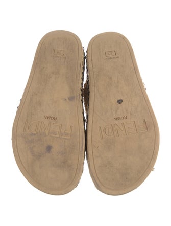 Fendi Zucca FF Logo Raffia Espadrilles