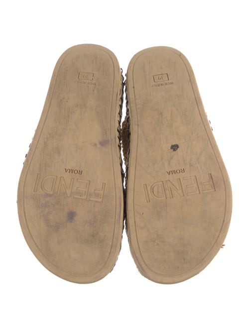 Fendi Zucca FF Logo Raffia Espadrilles