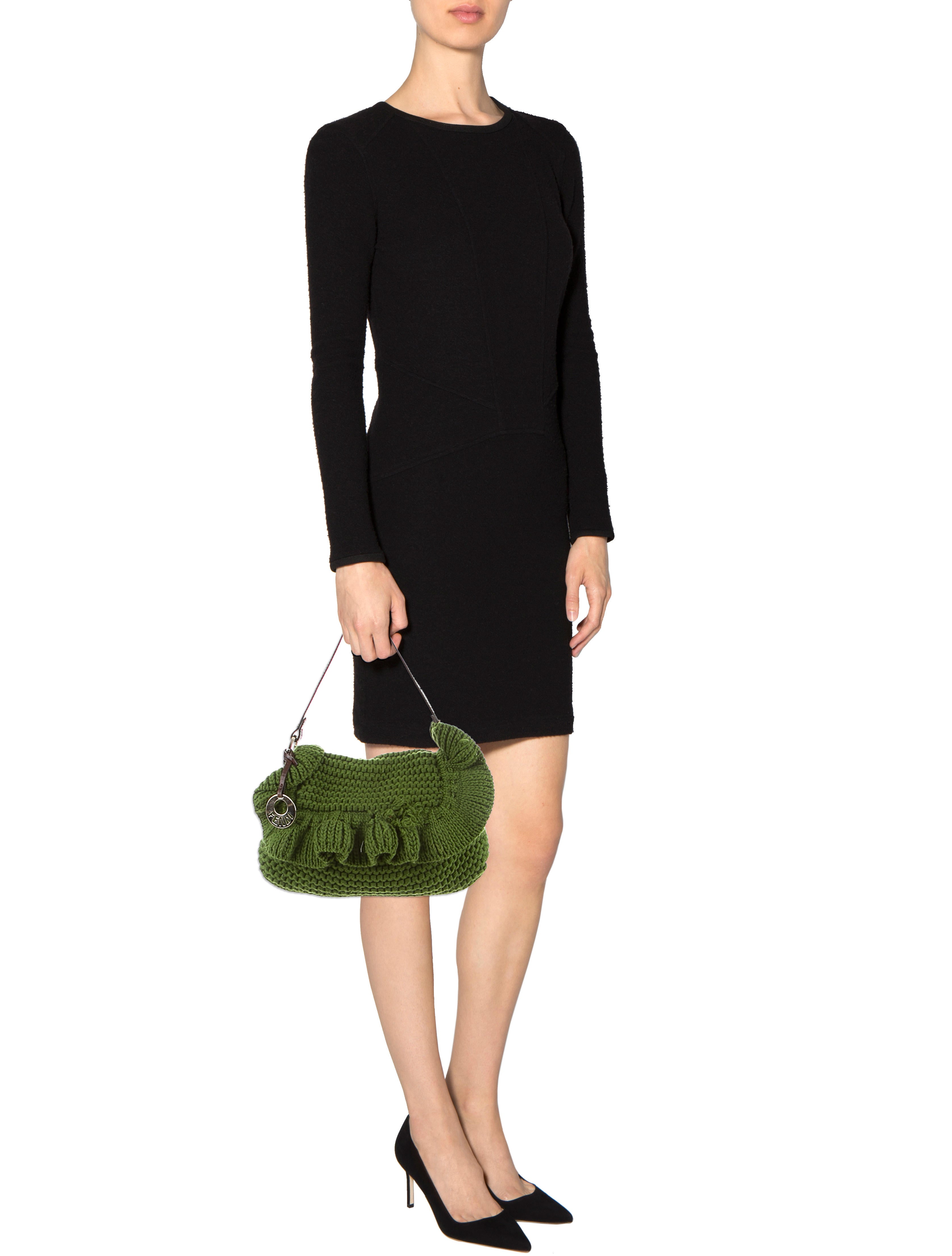 Fendi Knit Chef Flap Bag - Green Shoulder Bags, Handbags