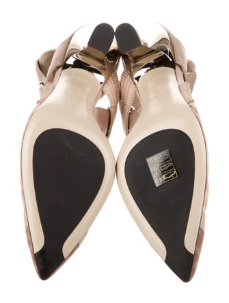 Fendi Zucca FF Logo Mesh Slingback Pumps