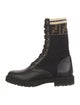 Fendi Zucca FF Logo Leather Combat Boots