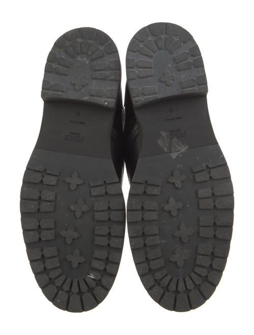 Fendi Zucca FF Logo Leather Combat Boots
