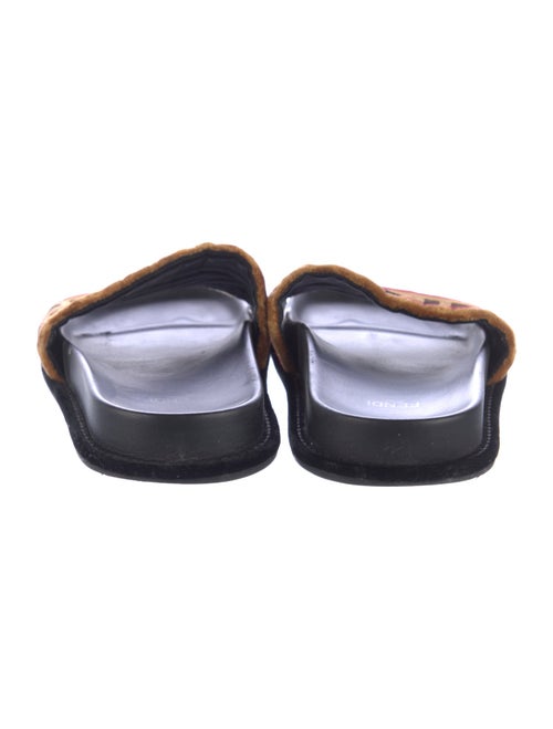Fendi Zucca FF Logo Velvet Slides