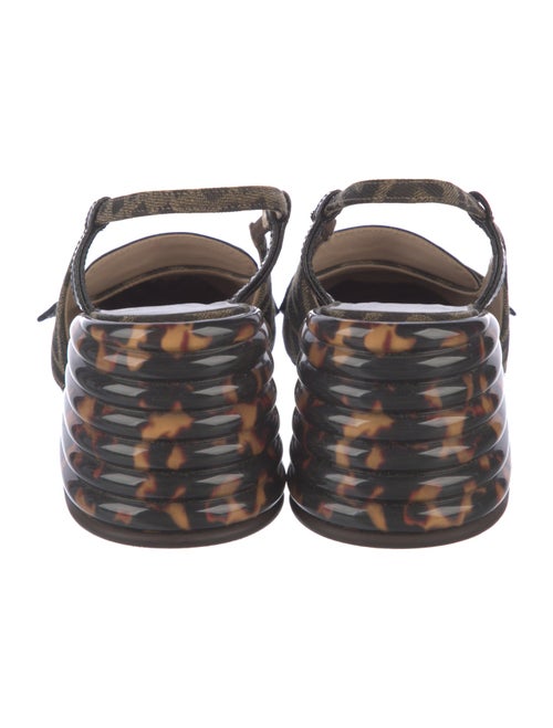 Fendi Zucca FF Logo Canvas Slingback Pumps