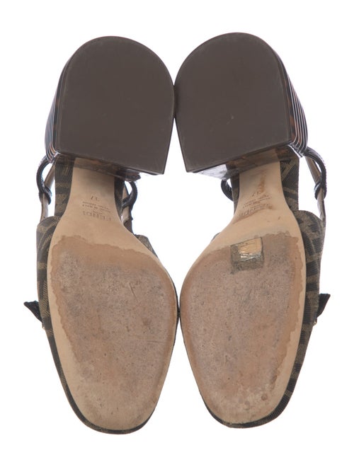 Fendi Zucca FF Logo Canvas Slingback Pumps