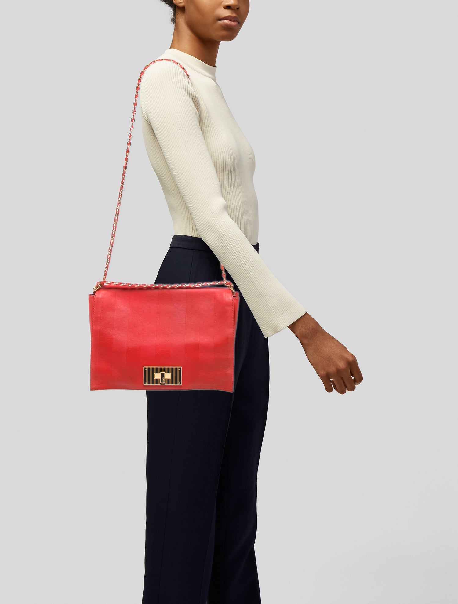 Fendi Pequin Shoulder Bag