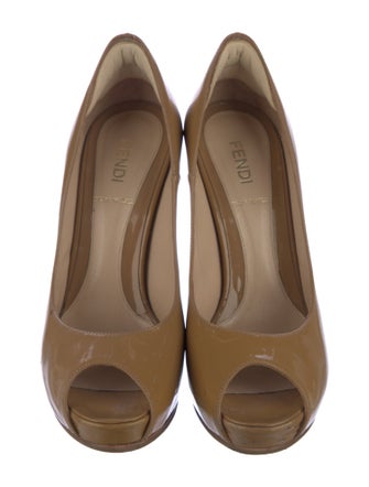 Fendi Patent Leather Slingback Sandals