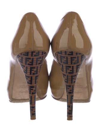 Fendi Patent Leather Slingback Sandals