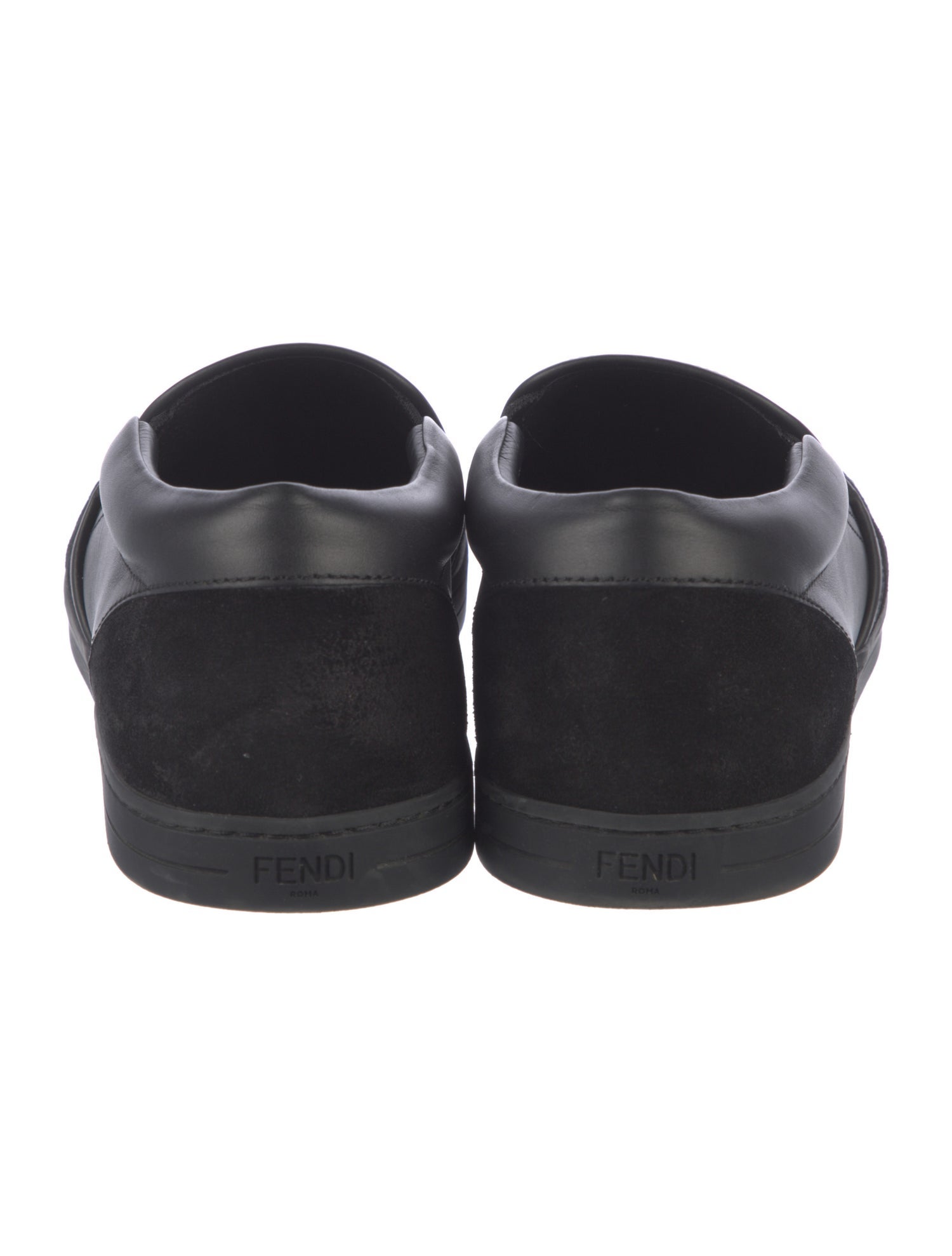 Fendi Monsters Motif Leather Loafers