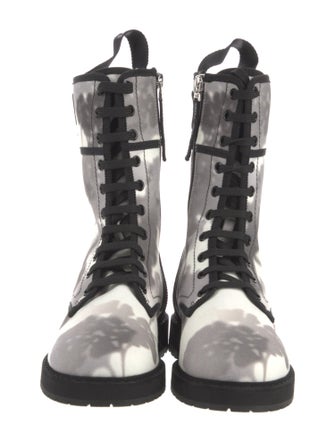 Fendi Zucca FF Logo Canvas Combat Boots