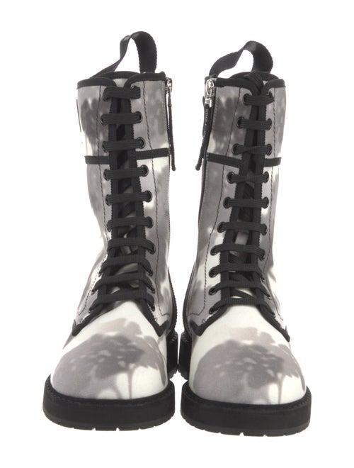 Fendi Zucca FF Logo Canvas Combat Boots